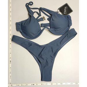 NWT ZAFUL Small Push Up Gray bikini set
